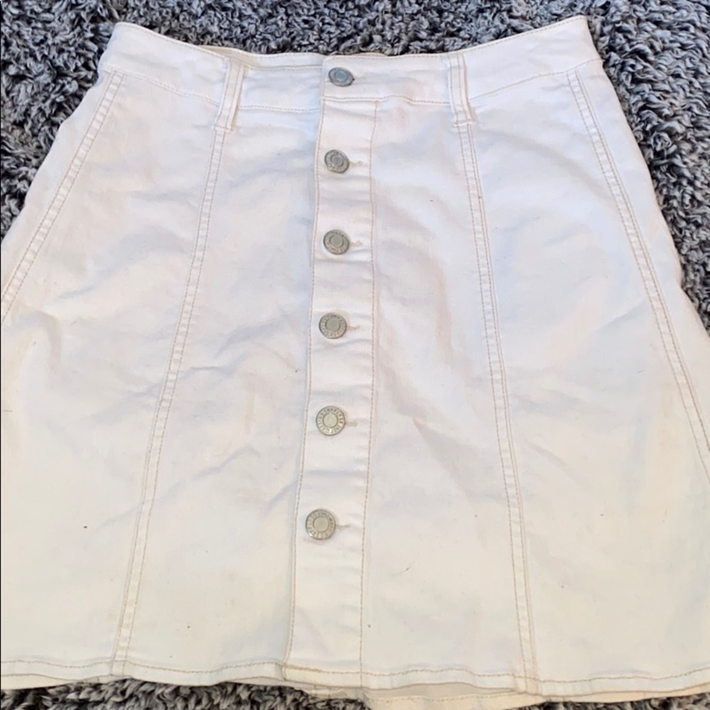 White Jean Skirt